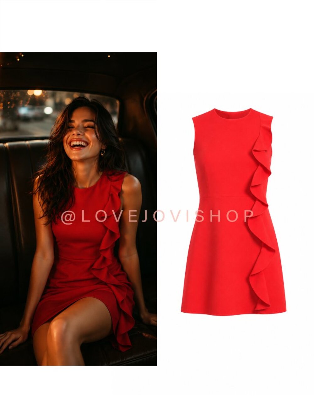 Dress | Rachel Zoe Cherry Red Ruffle Fit Flare Cocktail Dress | Mini A-Line 8 M